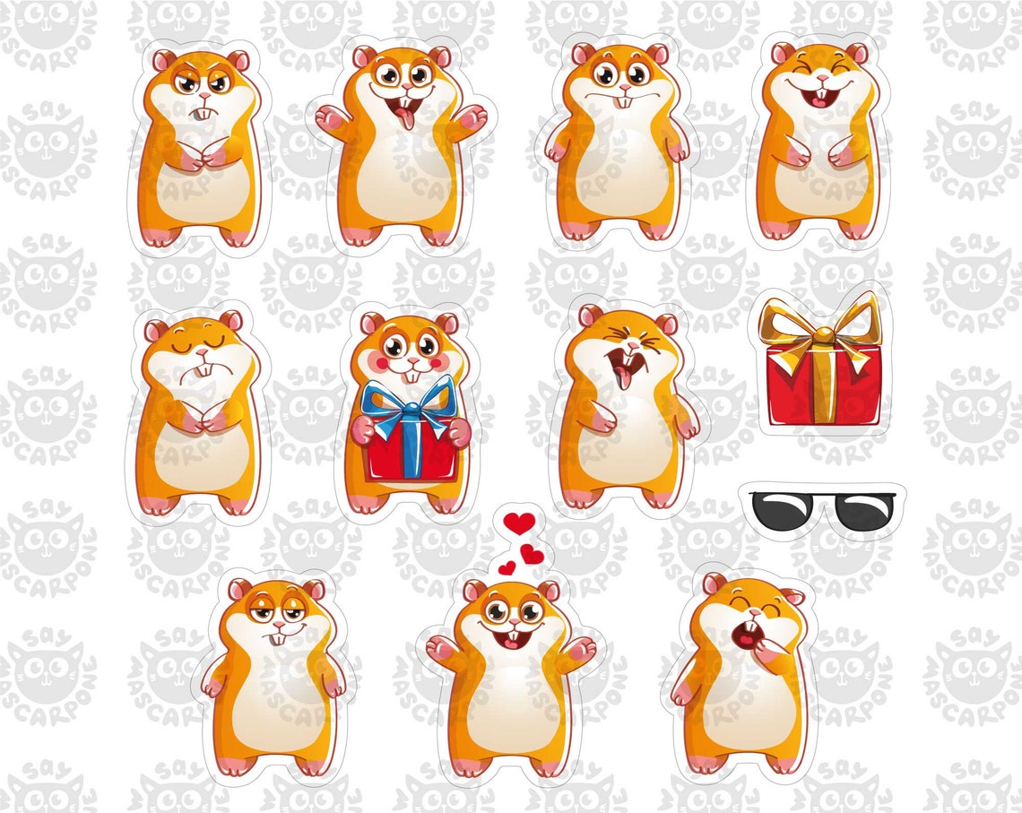 Grappige hamster stickers digitale stickers afdrukbare - Etsy Nederland