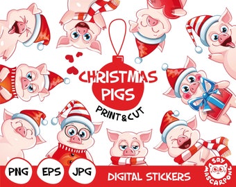 Pig Christmas Png | Etsy