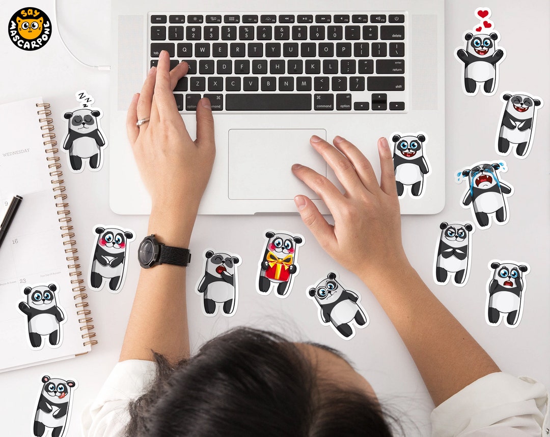 Cute Panda Stickers, Digital Stickers, Printable Stickers, Funny Png ...