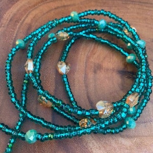 Emerald City Love Waistbeads - Handcrafted Green Beaded Jewelry for Passionate Expression
