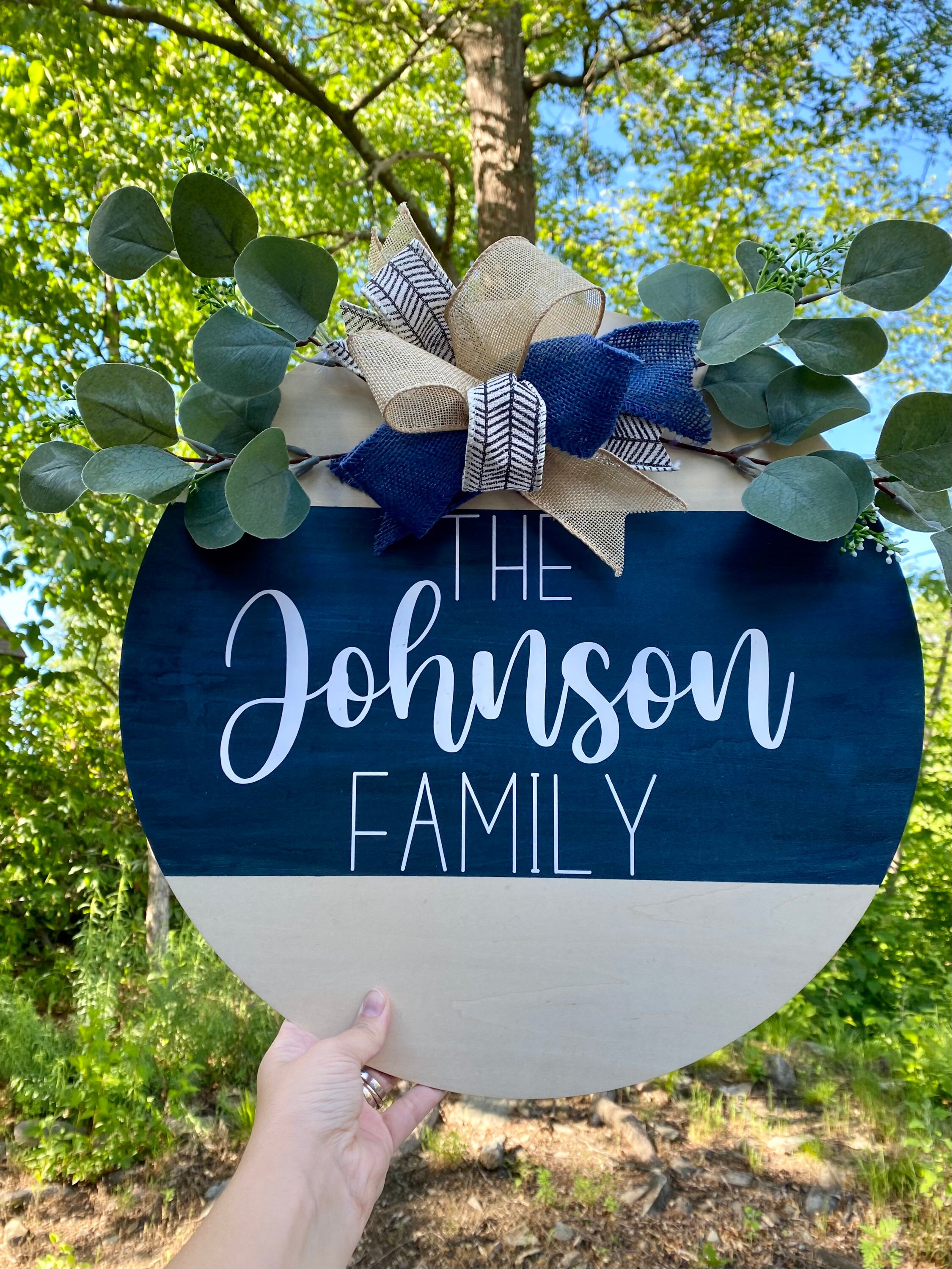 Family Name Door Hanger Family Door Hanger Last Name Door Etsy