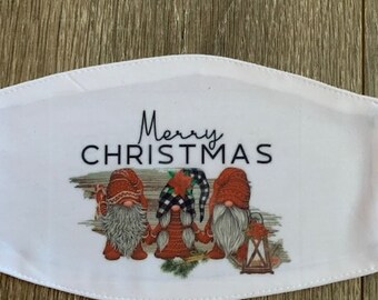 Christmas Face Mask, Gnome Face Mask, Holiday Face Mask, Face Masks