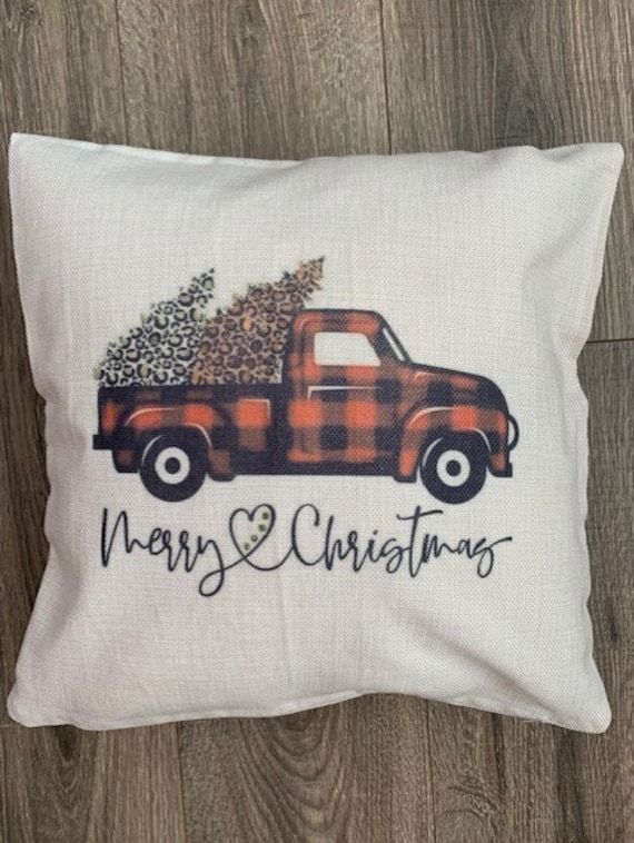 Christmas Truck Pillow Red Truck Pillow Truck Pillow Red Truck Christmas Truck. Customized Pillows Personalized Pillows Etsy Ireland