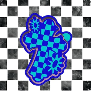 Checkered Conch Cross Silicone Freshie Mold: Car Air Freshener