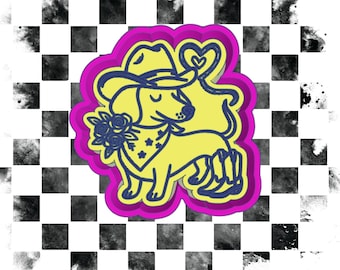 Cowgirl Hund Auto Freshie Silikonform , Western Hund Freshie Form , Cowboyhut-Welpen-Erfrischungsform,