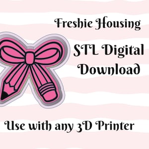 Tied Pencil Bow STL Digital File for 3D Printer, Car Freshie Housing