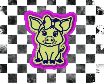 Niedliche Schwein Freshie Mould, Schwein mit Schleife Silikonform, Bauernhof Tier Aroma Perlen Mould, Kawaii Schweineform für Auto Freshies, Boutique Freshie Mould