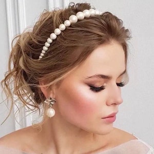 Bridal pearl headband, hairband tiara bridesmaid hair, prom and wedding & bridal headpiece