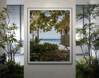 Impresión de la costa norte de O'ahu: foto de playa hawaiana, arte mural tropical (descarga digital)