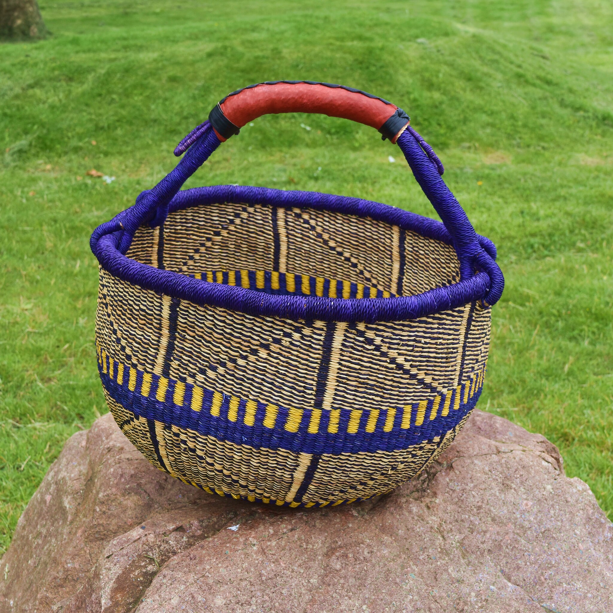 Large Round Straw basket African Basket RBB05 Etsy