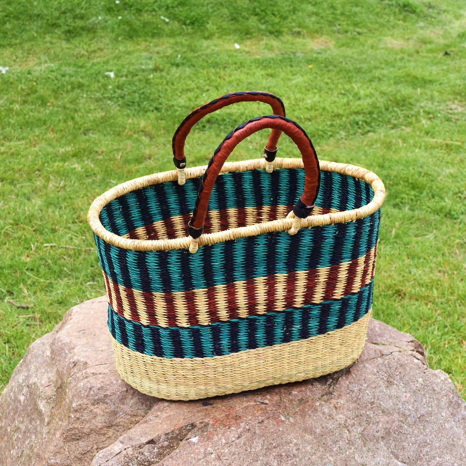 Oval Straw Basket I African Market Basket OVB04 Etsy