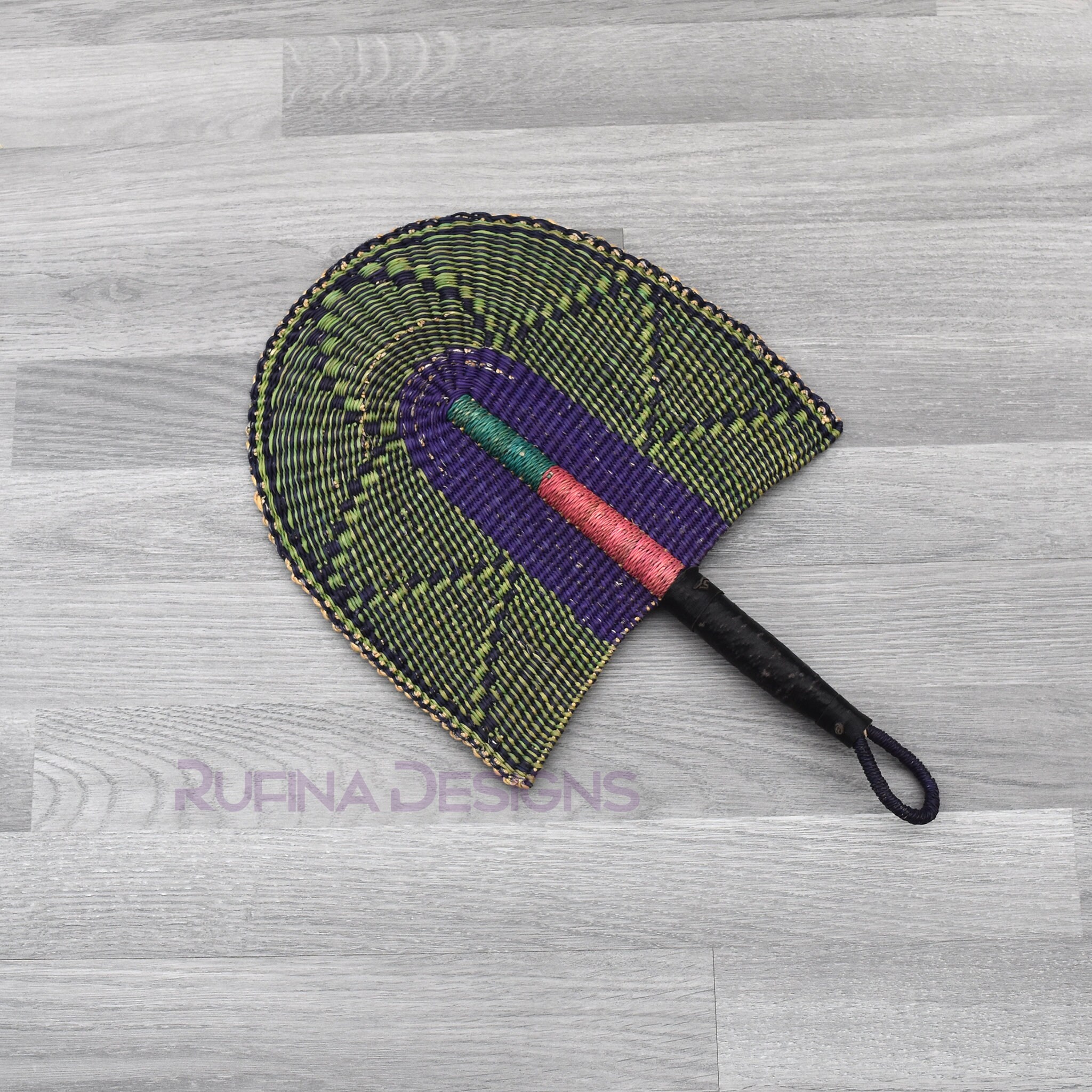 Handmade Straw Fan Bolga fan B07 Etsy