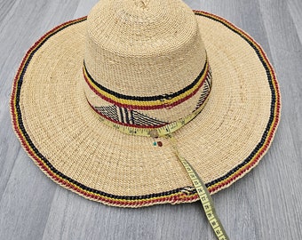 Cappello di paglia Bolga \ Cappello da sole \ Cappello di paglia \ Cappello Bolga \ Cappello tessuto a mano \ Cappello estivo \ Cappello da spiaggia \ Decorazione murale