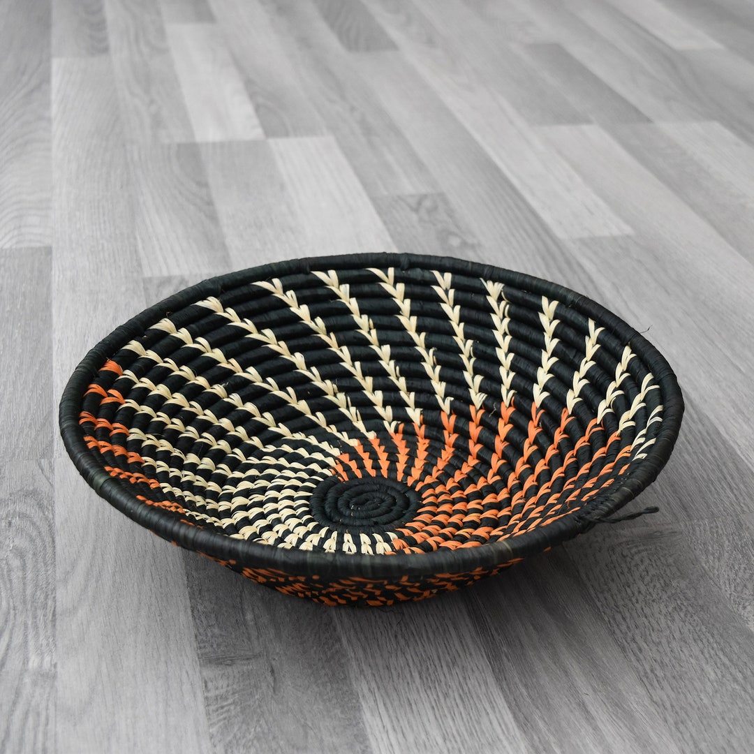 Ugandan Basket / Storage Basket /african Basket /wall Art Basket / Straw Basket / Hanging Wall ...