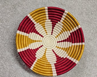 Rwanda Basket / African Basket / African Wall Baskets / Straw basket / Boho Hanging wall basket / Woven wall art / Fruit bowl