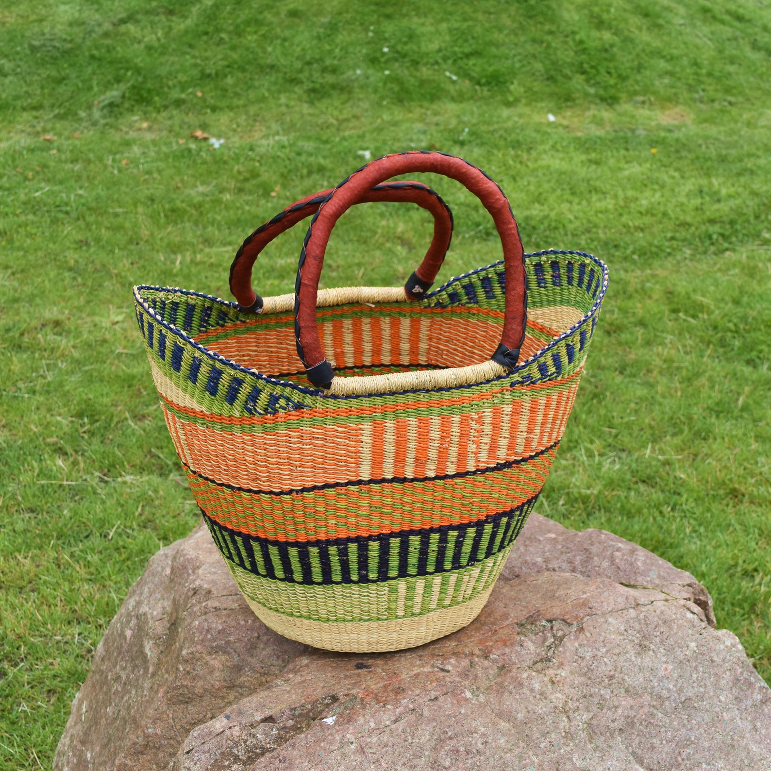 African Straw Basket U Shopper Basket USB04 Etsy