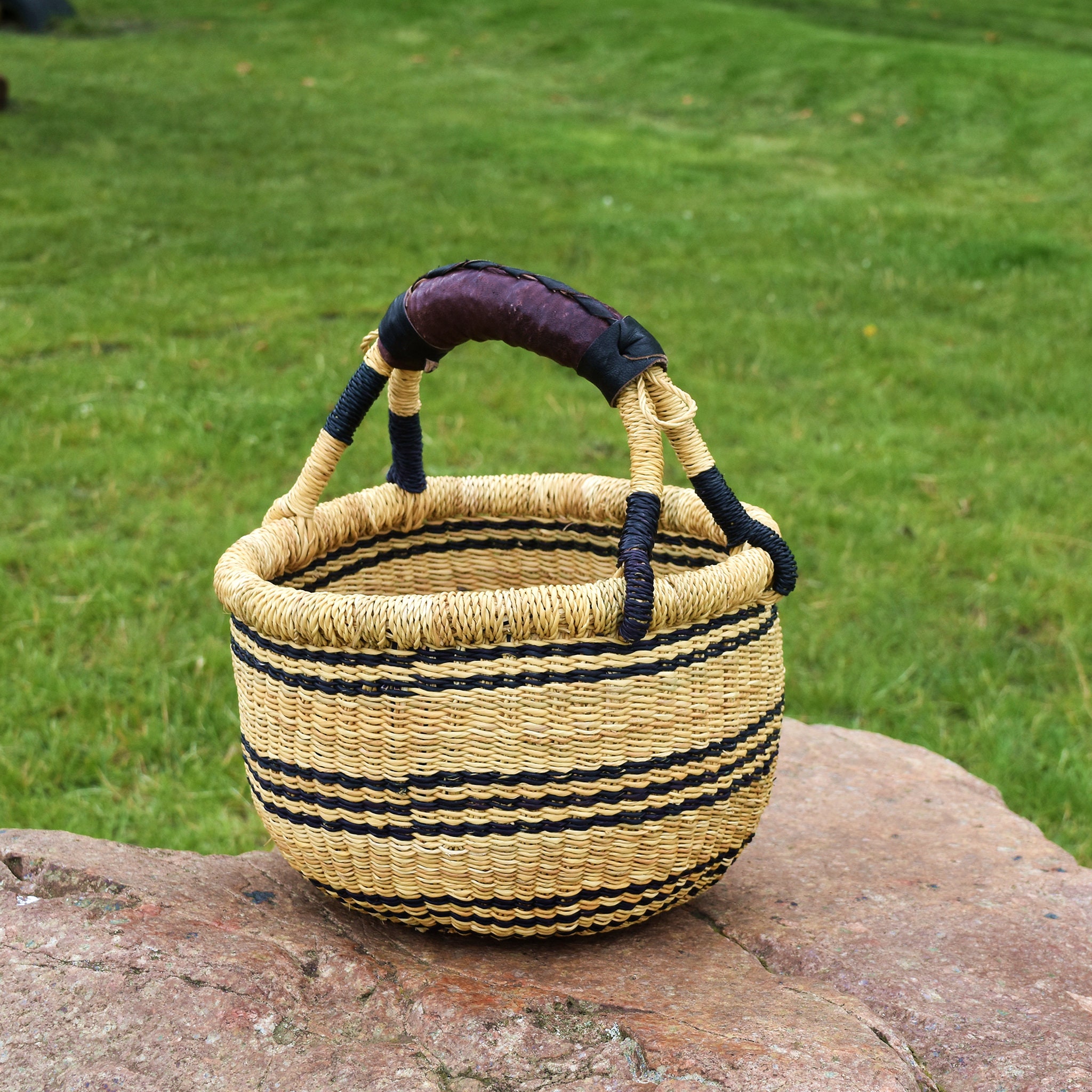 Small Round Straw Basket I African Basket MBB03 Etsy UK