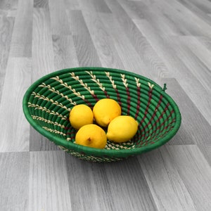 Ugandan Basket /African Basket / Storage Basket / Wall art Basket / Straw basket / Hanging wall basket / Green Woven Basket / Home Décor
