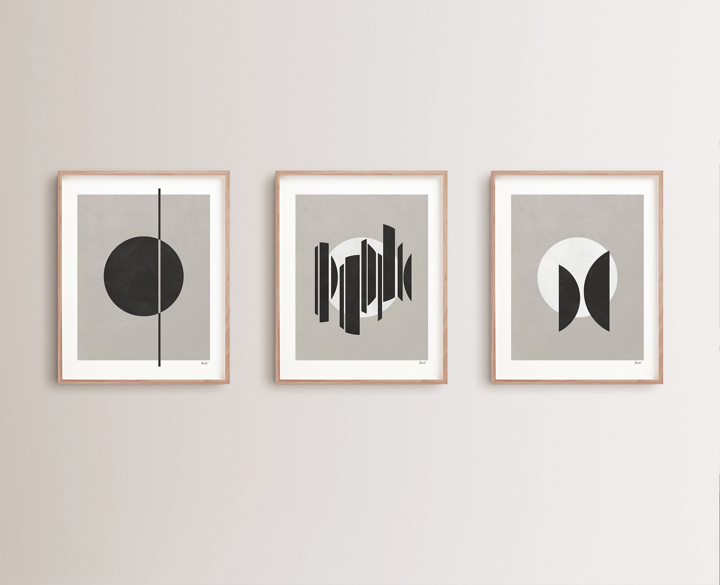 Printable Wall Art Set of 3 ⋅ Downloadable Prints ⋅ Minimalist Gallery ...