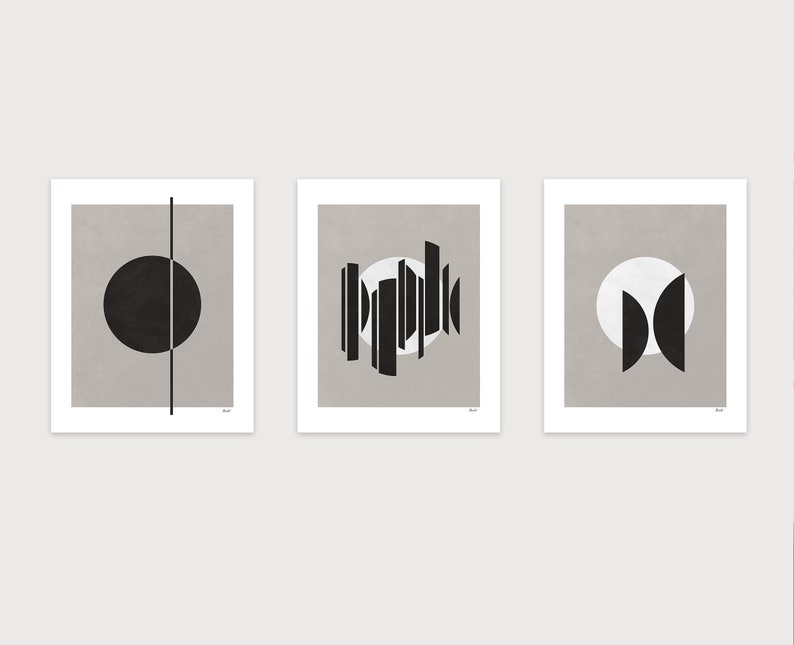 Printable Wall Art Set of 3 ⋅ Downloadable Prints ⋅ Minimalist Gallery ...