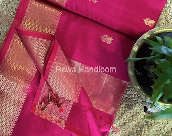 Pink Butta Zari Borte Maheshwari Saree LBS022