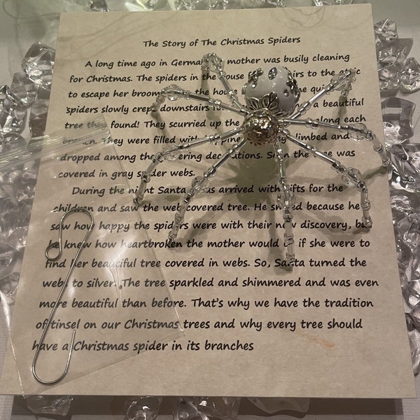 Christmas spiders, ornament, Spiderville, beaded spiders
