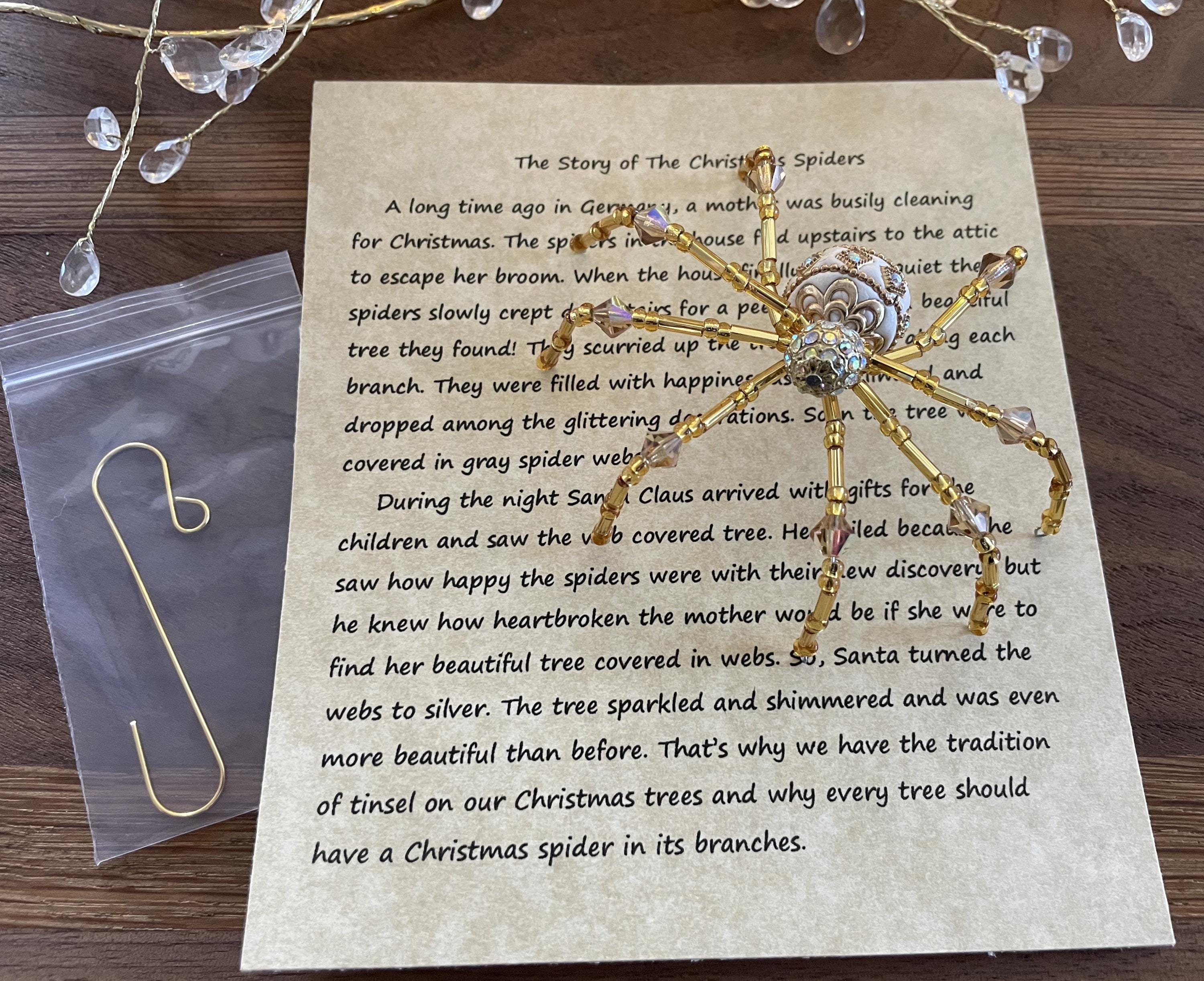 Christmas spider, ornament, Spiderville, beaded spider