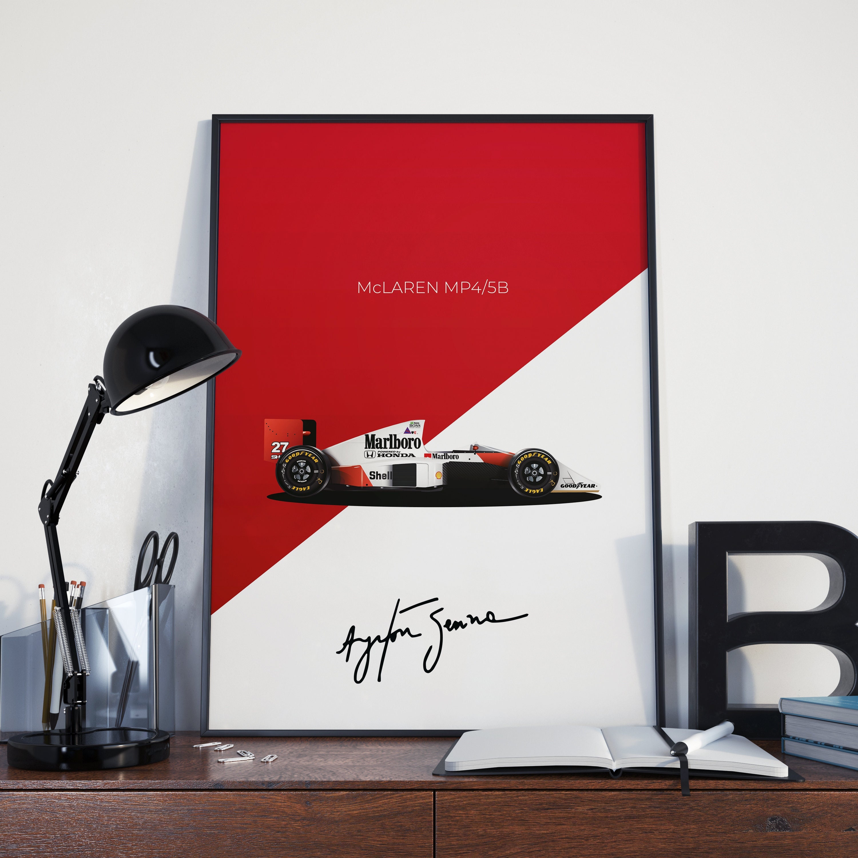 Pôster Fórmula 1 Década 80S Mc Laren Ayrton Senna - sennashop