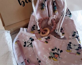 Gift Box - Minnie mouse | Baby basket | Disney | Pink | gift basket | Baby | accessories Baby Pack | bib | Silent bag | Gift |