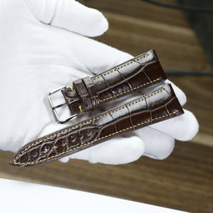 Michele Women's Crocodile-Embossed Leather Watch Strap/16MM