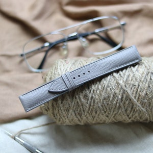 epsom grey  Leather watch strap  24mm,22mm,21mm,20mm,19mm,18mm,16mm-EPSOM-GRAY-F-K-M-N-