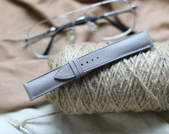epsom gray  Leather watch strap  24mm,22mm,21mm,20mm,19mm,18mm,16mm-EPSOM-GRAY-F-K-M-N-