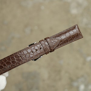 alligator Mocha Brown  Leather watch strap  24mm,22mm,21mm,20mm,19mm,18mm,16mm-CLuon-BROWN-F-S-M-N-