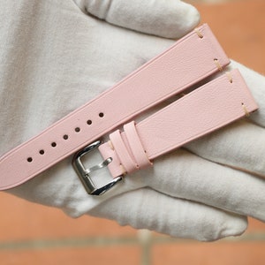 Correa de reloj fina de piel color rosa pastel Swift - SWIFT-PINK-0-D-0-N-