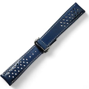 Rally Omega butero navy blue leather padded watch strap-Butero Omega RALLY -NAVY-V-K-M-T-
