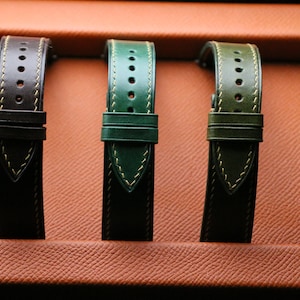 butero dark brown leather watch strap 24mm ,22mm,21mm,20mm,19mm,18mm,16mm-BUTERO-BROWN-F-S-X-N image 3