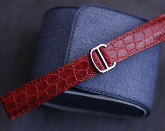 burgundy alligator leather cartier  watch strap-CLuon cartier L1-BURDUNGY-V-S-M-N-