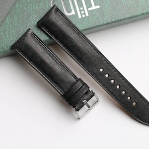 Pueblo black Leather watch strap  24mm,22mm,21mm,20mm,19mm,18mm,16mm-PUEBLO-BLACK-F-S-M-N-