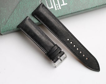 Pueblo black Leather watch strap  24mm,22mm,21mm,20mm,19mm,18mm,16mm-PUEBLO-BLACK-F-S-M-N-