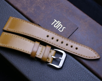 Shell cordovan shinki leather Tan slim watch strap 24mm ,22mm,21mm,20mm,19mm,18mm,16mm-SHELL-TAN-0-S-TH-N-