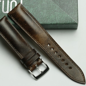Museum patina brown leather watch strap 24mm ,22mm,21mm,20mm,19mm,18mm,16mm-MUSEUM-BROWN-F-S-M-N-