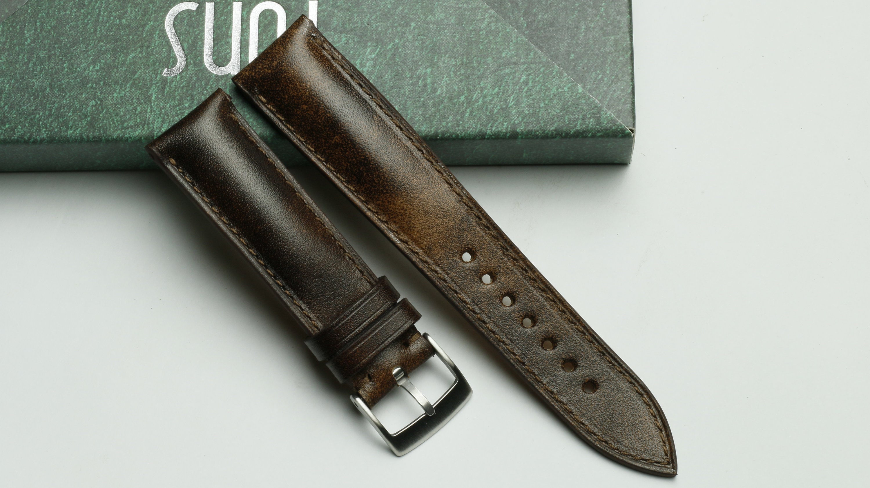 Museum patina brown leather watch strap 24mm ,22mm,21mm,20mm,19mm,18mm,16mm-MUSEUM-BROWN-F-S-M-N-