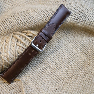 butero dark brown leather watch strap 24mm ,22mm,21mm,20mm,19mm,18mm,16mm-BUTERO-BROWN-F-S-X-N image 2