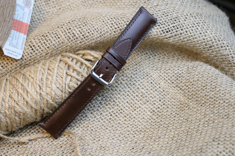 butero dark brown leather watch strap 24mm ,22mm,21mm,20mm,19mm,18mm,16mm-BUTERO-BROWN-F-S-X-N image 2