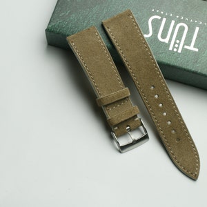 Etaupe Suede slim Leather watch strap  24mm,22mm,21mm,20mm,19mm,18mm,16mm-SUDE-TAUPE-0-K-M-N-