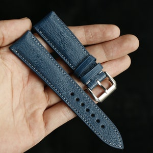Alran sully navy  Leather watch strap  24mm,22mm,21mm,20mm,19mm,18mm,16mm-ALRAN-NAVY-V-GRAY-M-N-