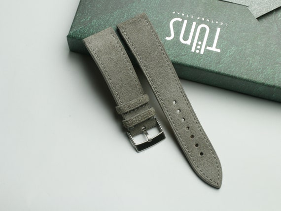 Cinturino per orologio sottile scamosciato grigio 24mm 21mm 20mm
