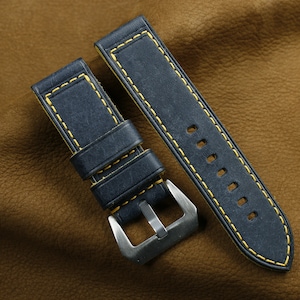 Navy pueblo panerai watch strap-PUEBLO Panerai-NAVY loi vang-Yellow-TH-N-