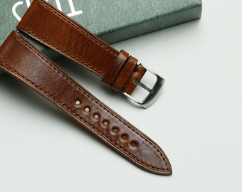 Handgefertigtes Uhrenarmband in Bordeaux aus der Toskana, Custom Size - TU1