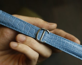 Sierra blue alligator leather cartier  watch strap-CLuon cartier L1-SIERRA BLUE-V-S-M-N-